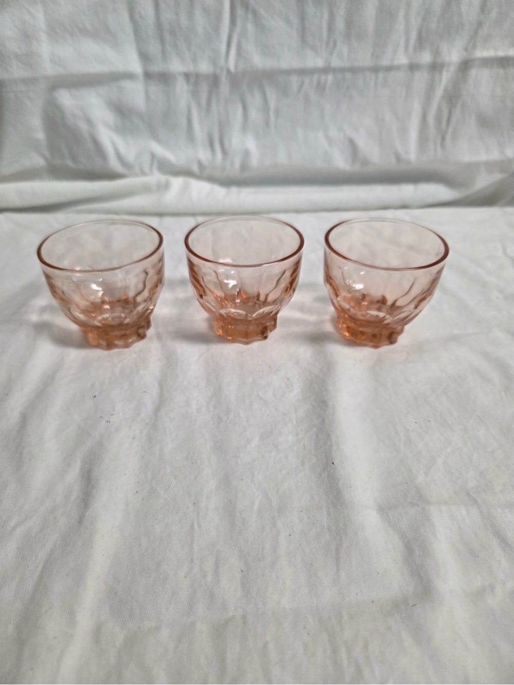 vintage pink French shot glasses
